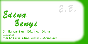 edina benyi business card